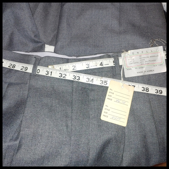 New Unhemmed Gray Bonelli Dress Pants, 30 - Picture 5 of 6